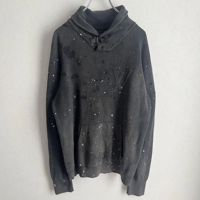 Louis Vuitton Tejido Logo Chal Cuello Sudadera con Capucha Gris M De Colección Repujado Usado Foto 1 de 4