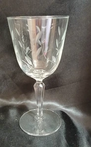 Bicchiere cristallo inciso acqua vino spazzato dal vento vintage Libbey 7 in (1) - Foto 1 di 4