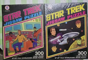 STAR TREK 1974 Lot Of 2 Enterprise Jigsaw Puzzle 300 pcs 14" x 18" inch HG Toys - Picture 1 of 6