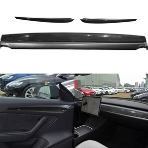 Dash Door Trim Replacements For Tesla model 3/y 2019-2023 Real Carbon Fibre BLK - Picture 1 of 10