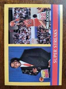 Michael Jordan Magic Johnson 1990-91 NBA Hoops Super Streaks #385 Bulls - Picture 1 of 2