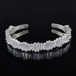 Gold/ Silver Cubic Zirconia Crystals Adjustable  Bracelet Bangle Gift Womens - Picture 1 of 6