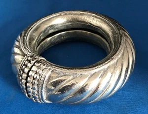 Vintage Silver-Plated Brass Slave / Foot Ring from Oman or India (1960s) - Picture 1 of 14