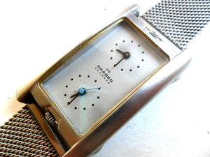 2 Time Zone Men's Skagen Danish Japan Quartz Bracelet Watch Runs 7USS - Picture 1 of 12