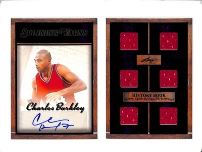 2025 Leaf History Book Charles Barkley Spinning Yarns Patch Auto Blue #5/5 - Image 1 of 2