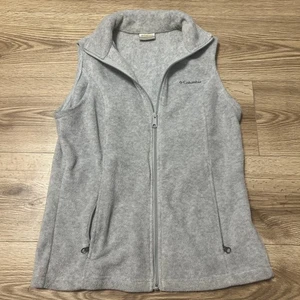 Columbia Women’s Light Grey Fleece Zip Up Sleeveless Vest Size Small (A00) - Picture 1 of 7