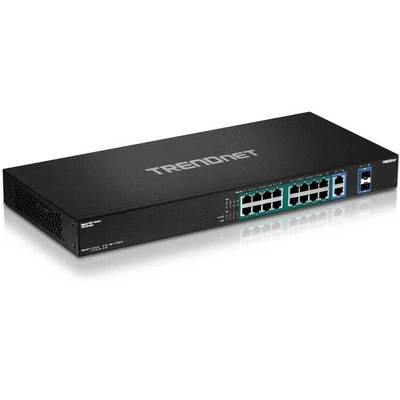 TRENDnet 18-Port Gigabit High Power Poe+ Switch; 16 X Gigabit Poe+ Ports; 2 X Sh - Image 1 of 4