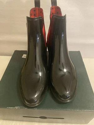 Lauren Ralph Lauren Women's Rain Boots Tally Bo-Ray Black Rubber Pull On Sz 7 B - Image 1 of 4