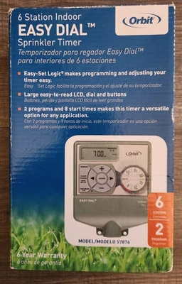 Temporizador de riego con rociador de dial fácil Orbit 6 estaciones modelo 57876  Foto 1 de 3
