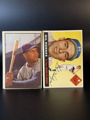 Combo 1955 Topps Gill Hodges e 1953 Bowman Roy Campanella! - Imagem 1 de 4