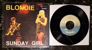 Blondie RARE 1979 BLUE 7" 45 Sunday Girl PORTUGAL Chrysalis 6155 255 EX++ - Picture 1 of 6