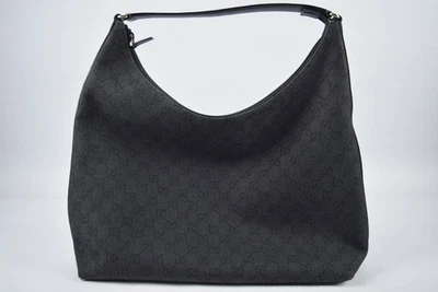 Authentic Gucci Black Monogram Canvas and Leather Shoulder Hobo Bag Large - Image 1 of 4