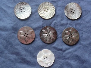 Lot Shell Buttons iridescent Floral Flower Star Burst Craft Sew Vintage - Picture 1 of 8