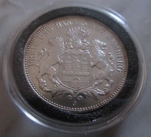 MDS IMPERO TEDESCO IMPERO TRE 3 MARCHI 1912 J "STEMMA AMBURGO", ARGENTO # - Foto 1 di 2