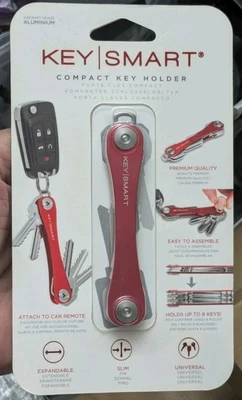 Key Smart Aluminium Compact Key Holder Expandable, Slim, Universal KSO19-Red - Image 1 of 2