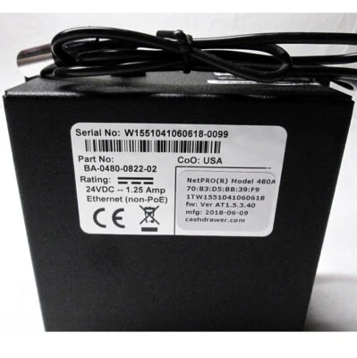 NEW APG NetPro 480A NETWORK Cash Drawer release IP Bus Adapter BA-0480-0822-02