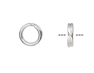 Split Ring, 10 Sterling Silver 5mm Round 0.04 Inch Thick Split Rings w/ 3.8mm ID - Picture 1 of 3