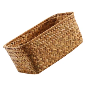 Natural Seagrass Handwoven Basket Makeup Snack Organizer for Sundries - Picture 1 of 12