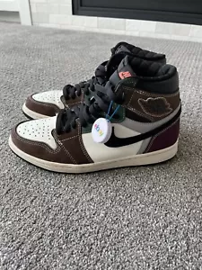Jordan One High OG Hand Crafted Men’s Size 9 Shoes Black /Brown/Dark Chocolate - Picture 1 of 10