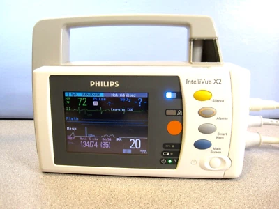 PHILIPS INTELLIVUE X2 MMS M3002A Monitor/Nellcor Oximax FAST EASI #8826 TESTED! - Image 1 of 4