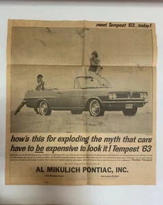 Tempest Car 1963 Zeitungsausschnitt East Lansing MI Michigan - Bild 1 von 2