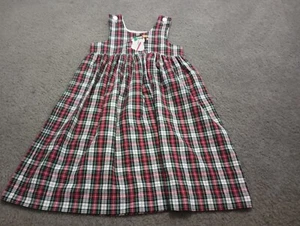 Girls Size 6 Kelly's Kids Christmas Snowman Red Green Black Plaid Jumper Dress - Picture 1 of 2