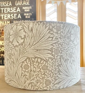 MADE TO ORDER LAMPSHADE WILLIAM MORRIS MARIGOLD LINEN/IVORY FABRIC - Picture 1 of 7