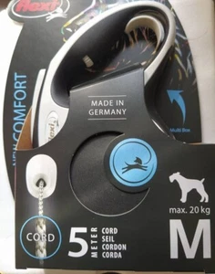 Flexi Comfort black & white Dog Cord 5m Size Medium 20kg Made in Germany - Picture 1 of 3