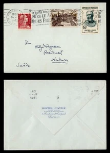 DR WHO 1958 FRANCE PARIS SLOGAN CANCEL HOTEL ADVERTISING TO SWEDEN i88186 - Picture 1 of 3
