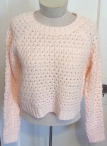 * NEED $ SALE * NWT Forever 21 BLUSH Open Weave Long Sleeve Knit Sweater Top S - Bild 1 von 2