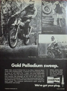 Pubblicità Stampa Candela Campione 1974 Gary Jones Marty Tripes Jim Ellis 250 Can Am - Foto 1 di 1