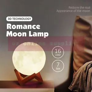 Magical Moon Lamp LED Night Light Moonlight Sensor Remote Control Dimmable 3D - Picture 1 of 16