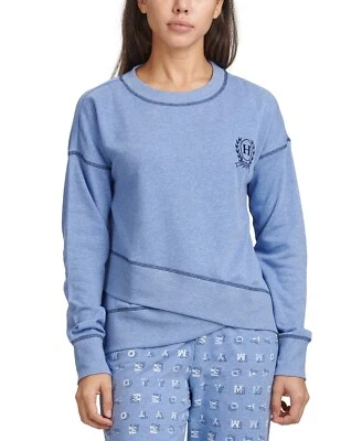 Top Tommy Hilfiger Dobladillo Cruzado Tejido Logo Ropa de Salón - Azul, Mediano #7194 Foto 1 de 4