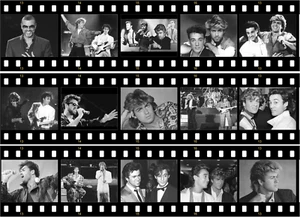 GEORGE MICHAEL | WHAM EDIBLE BIRTHDAY CAKE TOPPER FILM STRIP | CAKE RIBBON - Picture 1 of 1