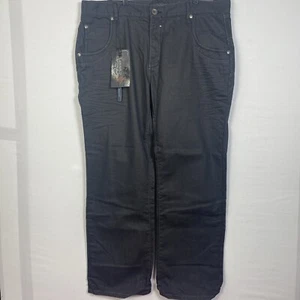 Level 7 Mens Jeans Relaxed Straight 42x32 Grunge Raw Black Wrinkle Mack Fit NWT - Picture 1 of 10