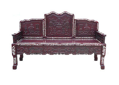 Chinese Red Rosewood Mother Of Pearl Long Bench Chaise Cs962 • 12,460$