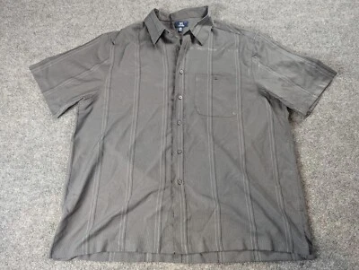 George Shirt 2XL Dark Gray Check Plaid Button Up Short Sleeve Pocket - Image 1 of 4