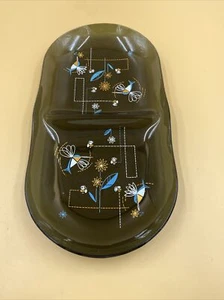 Vintage 60s Retro Divided Serving Dish With Humming Birds Excellent Condition - Picture 1 of 7