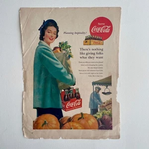 Vintage 1952 Coca-Cola Print Magazine Ad "Planning Hospitality?" - Bild 1 von 6