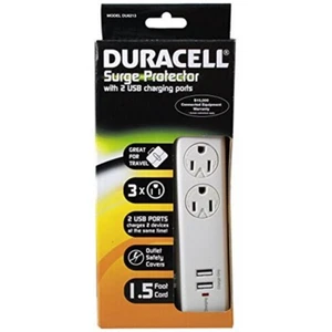 Duracell Protezione da Sovratensioni con 2 Porte di Ricarica USB Bianco - Foto 1 di 1