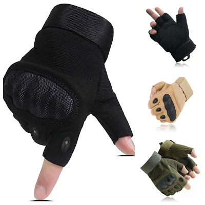 Tactical Half Finger Gloves Outdoor Sports Military Combat Duty Gear Fingerless - Image 1 of 4