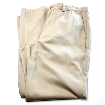 Hart Schaffner Marx Cotton Chino Pants 36/30 Tan Flat Front Mid Rise - Image 1 of 4