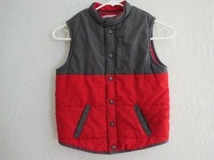 Osh Kosh B-Gosh Kids Sz 8 Polyester and Fleece Red and Grey Warm Vest - Picture 1 of 5