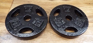 Pair (2) Vintage Weight Plates 7.5 lb WEIDER BARBELL 15 Pounds Total 1" hole - Picture 1 of 4