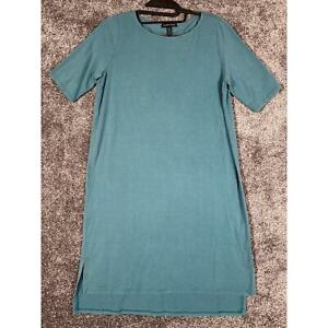 Eileen Fisher Womens T-Shirt Dress Size XS Blue Round Neck Shift Knit Athleisure