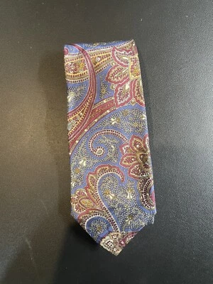 Corbata vintage Oleg Cassini para hombre marrón cachemira poliéster Foto 1 de 4