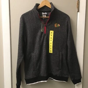 NHL Chicago Blackhawks Hockey 1/4-Zip Pullover Men’s SMALL NWT - Picture 1 of 7