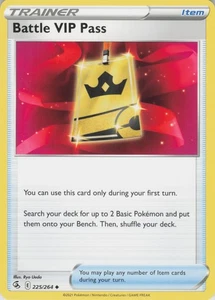 Battle VIP Pass Uncommon SWSH08: Fusion Strike 225/264 NM Normal - Picture 1 of 2