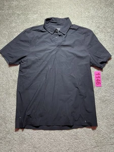 Camisa polo de golf informal calce atlético negra de manga corta Rhone para hombre talla mediana - Imagen 1 de 7