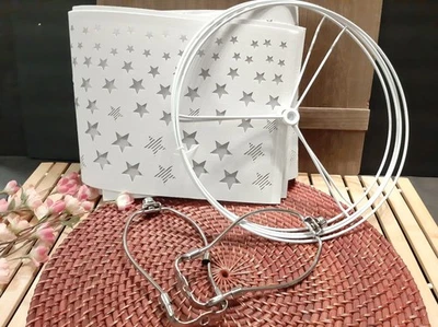 2 Piece Star Hollow Cut out Linen Lamp Shades w/ Spider & Harp White 12 x 12 x 9 - Image 1 of 4